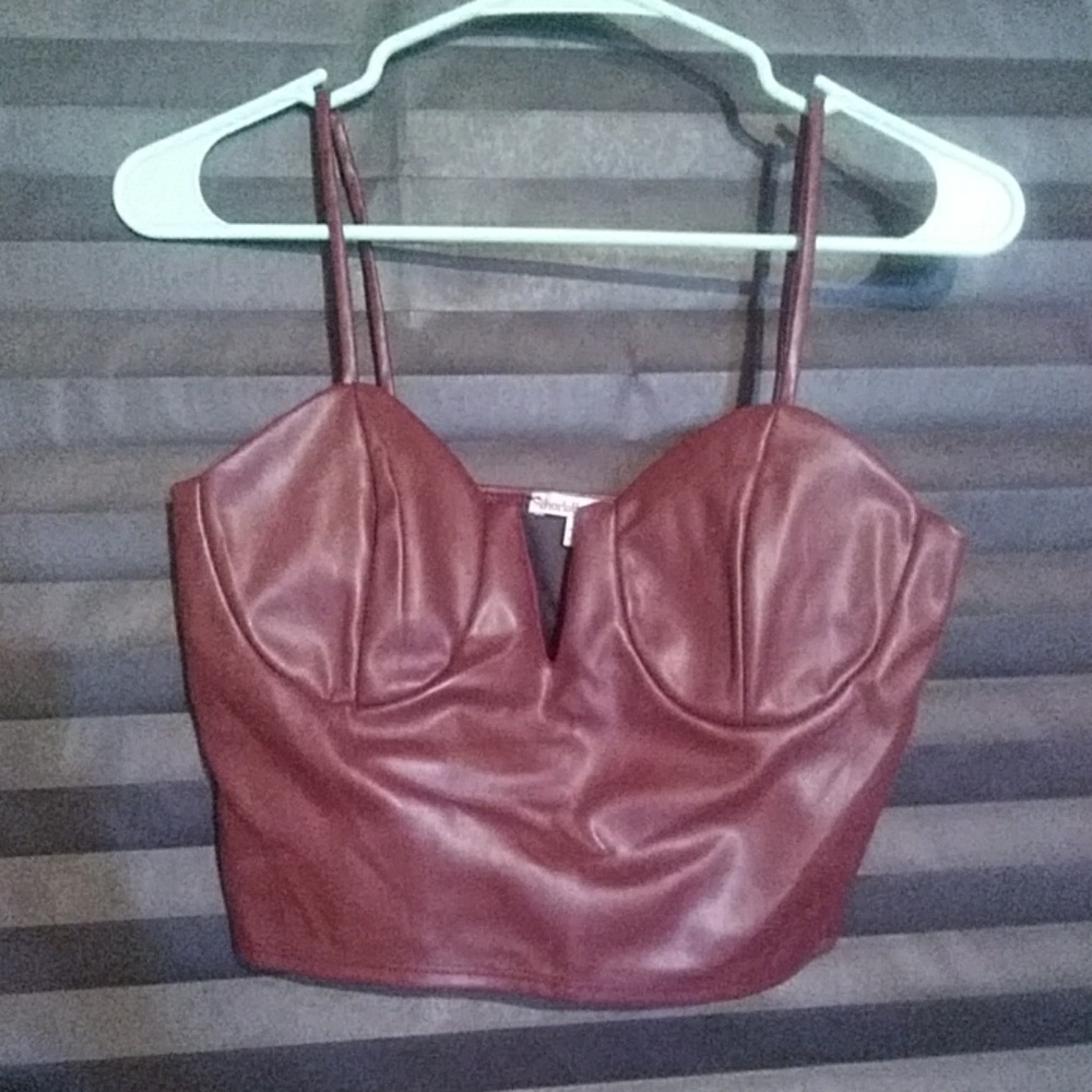 Faux Leather Crop Top